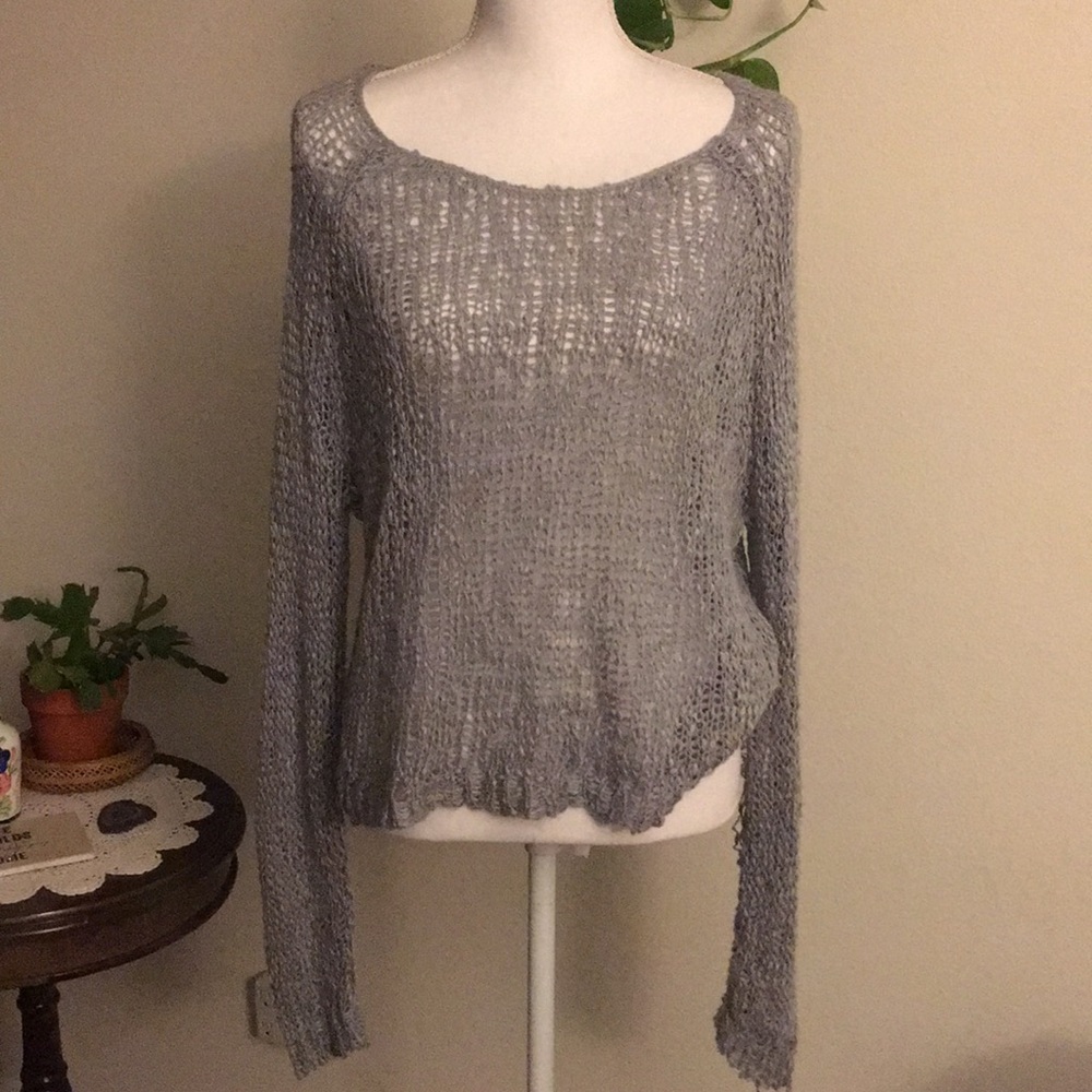 Gray knit sweater